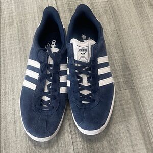 Adidas Men's Navy and White Suede Sneakers
